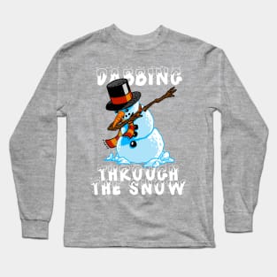 Snowman Dabbing Through The Snow Shirt Christmas Dab Santa 2 Long Sleeve T-Shirt